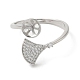 Rhodium Plated 925 Sterling Silver Micro Pave Cubic Zirconia Open Cuff Ring Settings STER-NH0001-56P-2