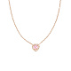 Halskette mit Herzanhänger aus rosafarbenem Zirkonia und Edelstahlketten OQ9710-6-1