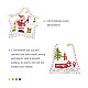 Crafans 30opcs5スタイルのクリスマステーマウッドペンダントデコレーション  サンタクロースとハート＆スターと雪だるまのクリスマスツリーのある正方形  ミックスカラー  60~69x57~73.5x1.6~1.8mm  6個/スタイル HJEW-CF0001-01-4