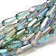 Brins de perles de verre en forme de larme à facettes plaqué arc-en-ciel EGLA-J096-FR05-1