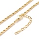 Collar de cadenas de cuerda torcida de latón para mujer NJEW-P265-15G-1
