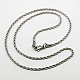 304 Stainless Steel Necklaces Men's Rope Chain Necklaces NJEW-G038-101-1
