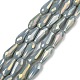 Electroplated Opaque Glass Beads Strands X-EGLA-L015-FR-B19-01-1