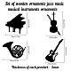 NBEADS 4 Pcs Musical Instruments Wall Art HJEW-WH0049-020-2