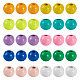Pandahall 100 pièces 10 couleurs perles en alliage peintes à la bombe FIND-TA0003-08-1