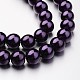 Eco-Friendly Dyed Glass Pearl Round Beads Strands HY-A008-8mm-RB099-2