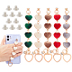Pandahall elite 5 pièces 5 couleurs alliage chaîne à maillons coeur en peluche pour porte-clés bricolage MOBA-PH0001-07-1