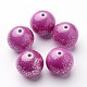 26MM Hot Pink Glitter Chunky Gumball Bubblegum Acrylic Round Beads X-PAB962Y-2-1