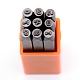 炭素鋼スタンプ  数  オレンジ  61.5x7x7mm  9個/箱 AJEW-WH0092-17-1