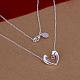 Trendy Silver Plated Brass Heart Pendant Necklaces For Women NJEW-BB12765-1