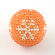 Round Resin Rhinestone Beads RESI-S306-22x24-01-1