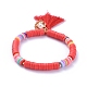 Handmade Polymer Clay Heishi Beads Stretch Bracelets BJEW-JB05088-03-1