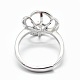 Adjustable 925 Sterling Silver Finger Ring Components STER-I016-039P-3