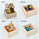 Pandahall 4 pieza 2 tamaños caja de madera pequeña cuadrada OBOX-PH0001-01-3