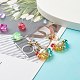 Boucles d'oreilles pendantes en perles de verre colorées pour filles EJEW-TA00010-2