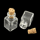 Bottiglia di vetro per contenitori cuboide perline AJEW-R045-05-1