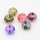 Mixed Color Rondelle Spray Painted Large Hole Glass Beads X-DGLA-R017-M-1