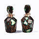 Pendentifs de flacons de parfum ouvrants en bronzite synthétique et jaspe impérial assemblés G-S366-058C-4