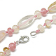 Collane di perle di vetro di quarzo ciliegio NJEW-S388-04-2