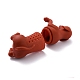 シリコンティーインフューザー  犬の創造的な動物茶漉し  お茶好きのために  サドルブラウン  39x49x107.8mm  内径：26mm AJEW-P090-02-3