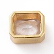 Micro pavé di perle di zirconi cubici trasparenti in ottone ecologico KK-D079-25G-2
