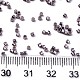 11/0グレードのガラスシードビーズ  シリンダー  均一なシードビーズサイズ  メタリックカラー  アザミ  1.5x1mm  穴：0.5mm  約20000個/袋 SEED-S030-1204-4