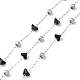 Black Glass Faceted Triangle Beaded Chains CHS-B004-03P-1