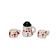 Mini juegos de té de cerámica de muñeco de nieve de navidad BOTT-PW0002-123-3