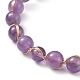 Ensemble de bracelets de manchette perlés ronds de pierres précieuses mélangées naturelles de style 5pcs 5 BJEW-JB09011-5