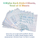 Superfindings 12 feuilles 6 rectangle de style avec numéro et lettre autocollants en vinyle de style laser holographique STIC-FH0001-01-2