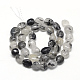 Chapelets de perles en quartz rutile noir naturel X-G-R445-6x8-18-2