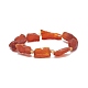 Bracelet extensible en perles de verre et pépites irrégulières en ambre naturel BJEW-JB08622-1