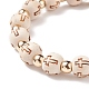 Bracelet extensible en perles de bois et hématite synthétique avec breloques croix en laiton BJEW-JB08488-5