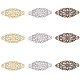 PandaHall Elite 60 pcs 3 Colors Tibetan Style Iron Oval Filigree Charm Pendant Link Connectors for Earring Necklace Jewelry DIY Craft Making IFIN-PH0024-01-1