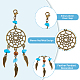 SUPERFINDINGS 5 Colors 30PCS Dream Catcher Charms Woven Web Pendants with Lobster Claw Clasps Woven Net Charms with Feather Alloy Pendants with with Gemstone Beads for Jewelry Keyrings Making HJEW-AB00526-3