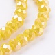 Chapelets de perles en verre électroplaqué X-GLAA-F001-6x4mm-11L-3