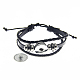 Bracelets réglables de pression de cordon en cuir PU BJEW-L644-B01-2