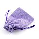 ポリエステル模造黄麻布包装袋巾着袋  クリスマスのために  結婚式のパーティーとdiyクラフトパッキング  紫色のメディア  14x10cm ABAG-R005-14x10-03-3