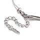 304 collier chaîne serpent rond en acier inoxydable avec breloque pompon perle acrylique pour femme NJEW-P271-07P-3
