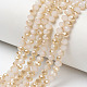 Chapelets de perles en verre électroplaqué EGLA-A034-J4mm-K07-1