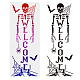 Mayjoydiy scheletro stencil scheletro benvenuto stencil ragnatela ragno pipistrello modello di halloween 15.7×39.4 pollici riutilizzabile progetti artistici fai da te decorazione per il legno DIY-WH0426-0014-1