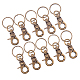 Antique Bronze Iron Swivel Snap Hooks Clasps with Key Rings for Craft IFIN-PH0011-03-1