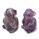 Figuras de ratón curativas talladas con amatista natural DJEW-D012-02A-1