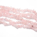 Granos naturales de abalorios de cuarzo rosa, patatas fritas, 5~8x5~8mm, agujero: 1 mm, alrededor de 31.5 pulgada