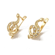 Серьги-кольца из латуни с микропаве из кубического циркония EJEW-L271-10KCG-06