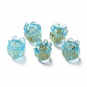 Ручная работа золотой фольги Lampwork бисер FOIL-T004-04B