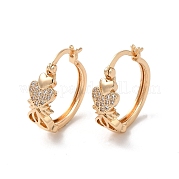 Серьги-кольца из латуни с кубическим цирконием для женщин EJEW-M238-10KCG