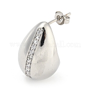 Серьги-гвоздики из латуни с цирконием EJEW-Q799-02D-P
