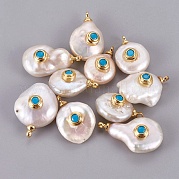 Подвески из натурального пресноводного жемчуга PEAR-F008-31G-04