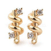 Серьги-гвоздики из латуни с прозрачным фианитом KK-G491-54G